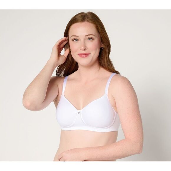 Breezies Women's Bra Sz 38C Featherlite Breathe Wirefree T-Shirt White A679217 - Picture 1 of 4